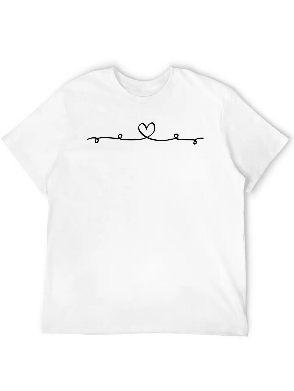 Love Underline Hand Drawn Comic Style, Falling In Unisex Short Sleeve Soft Cotton T-Shirt – Casual Everyday Wear
