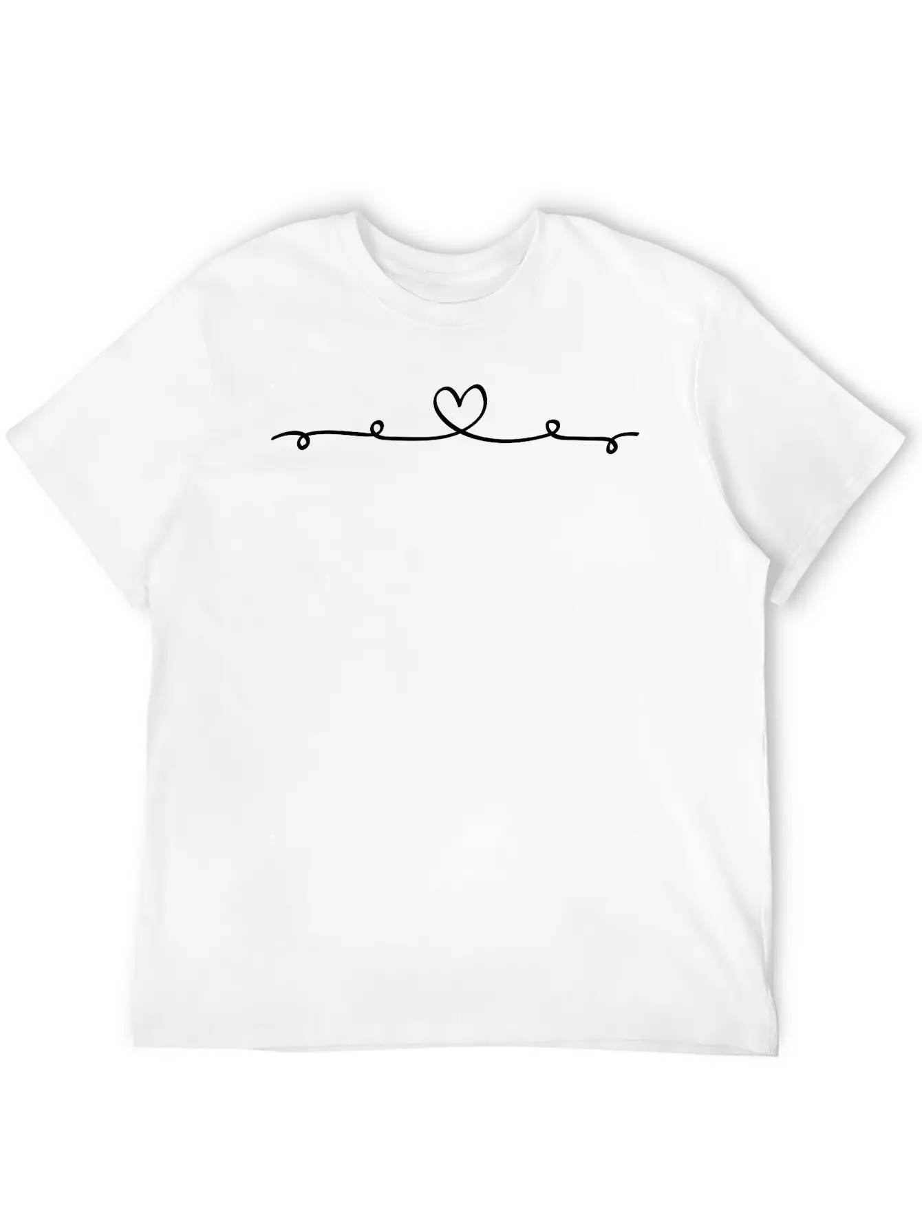 Love Underline Hand Drawn Comic Style, Falling In Unisex Short Sleeve Soft Cotton T-Shirt – Casual Everyday Wear