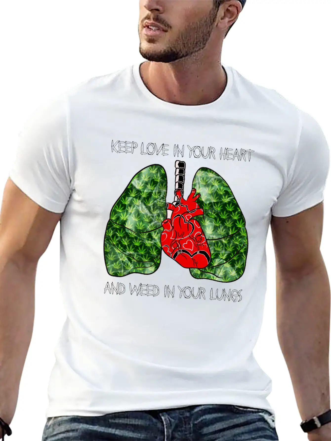 Love Weed Stylish Everyday T-Shirt – Unisex Basic Cotton Tee