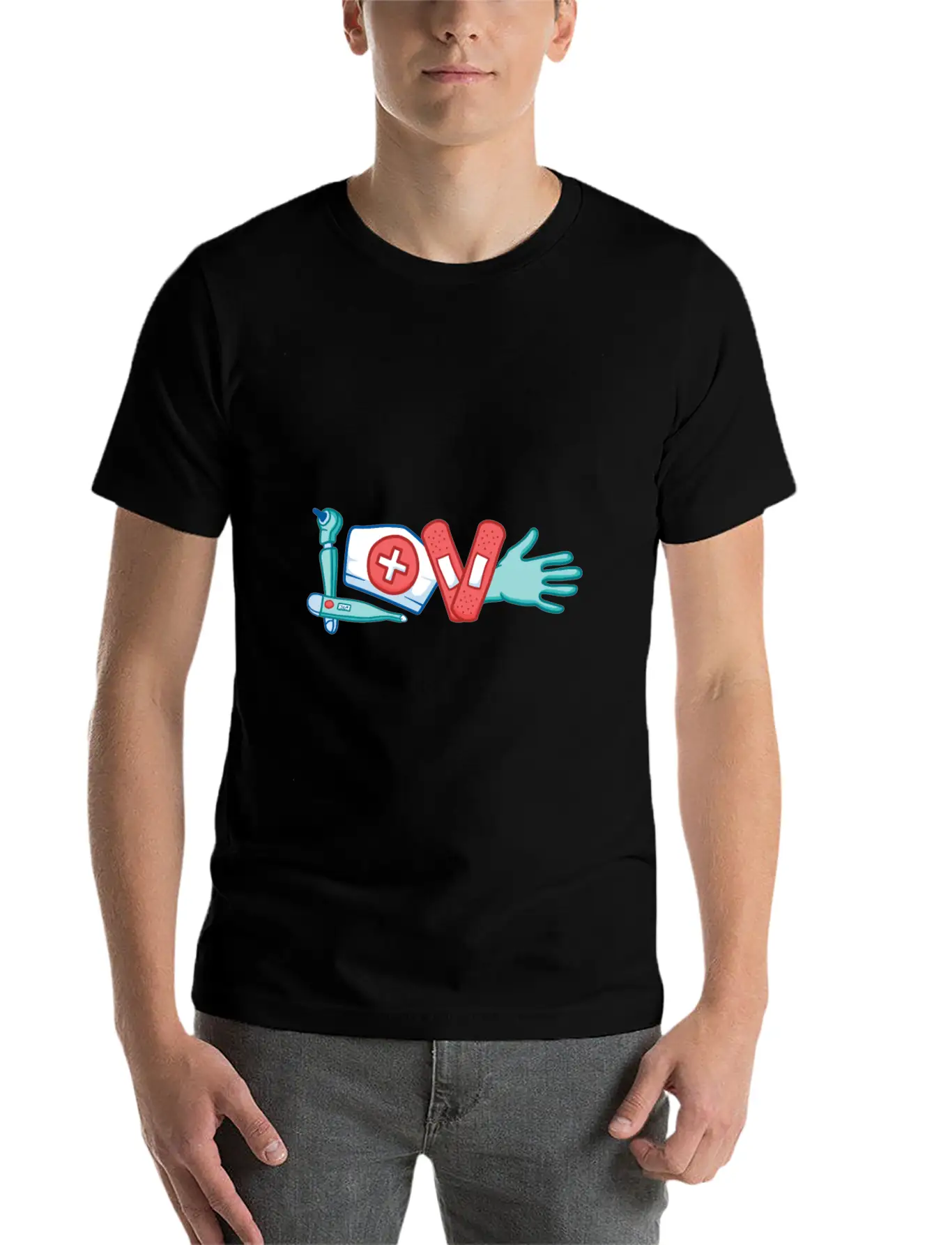 LOVE Written With Medical Supply Doctor And Nurse Breathable Graphic T-Shirt – Perfect For Casual Days