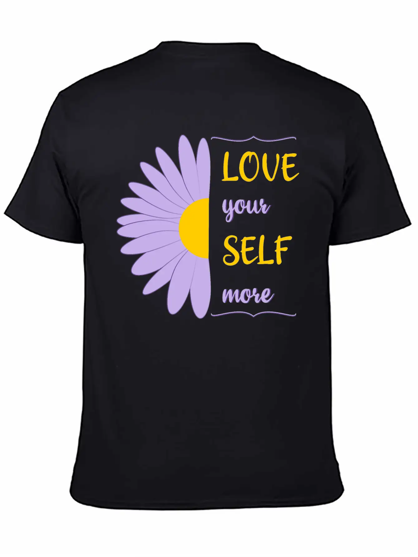 Love Your Self More Motivate Text Inspire Unisex Short Sleeve Soft Cotton T-Shirt – Casual Everyday Wear