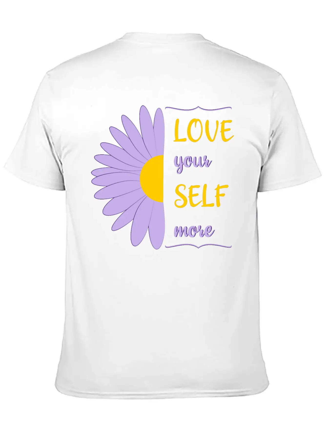 Love Your Self More Motivate Text Inspire Unisex Short Sleeve Soft Cotton T-Shirt – Casual Everyday Wear