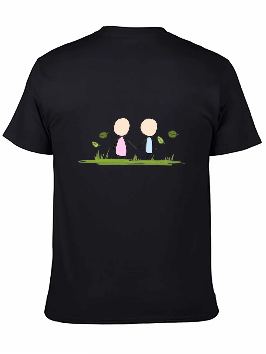 Lovers Wind Grass Couple Love Leaves Unisex Short Sleeve Soft Cotton T-Shirt – Casual Everyday Wear