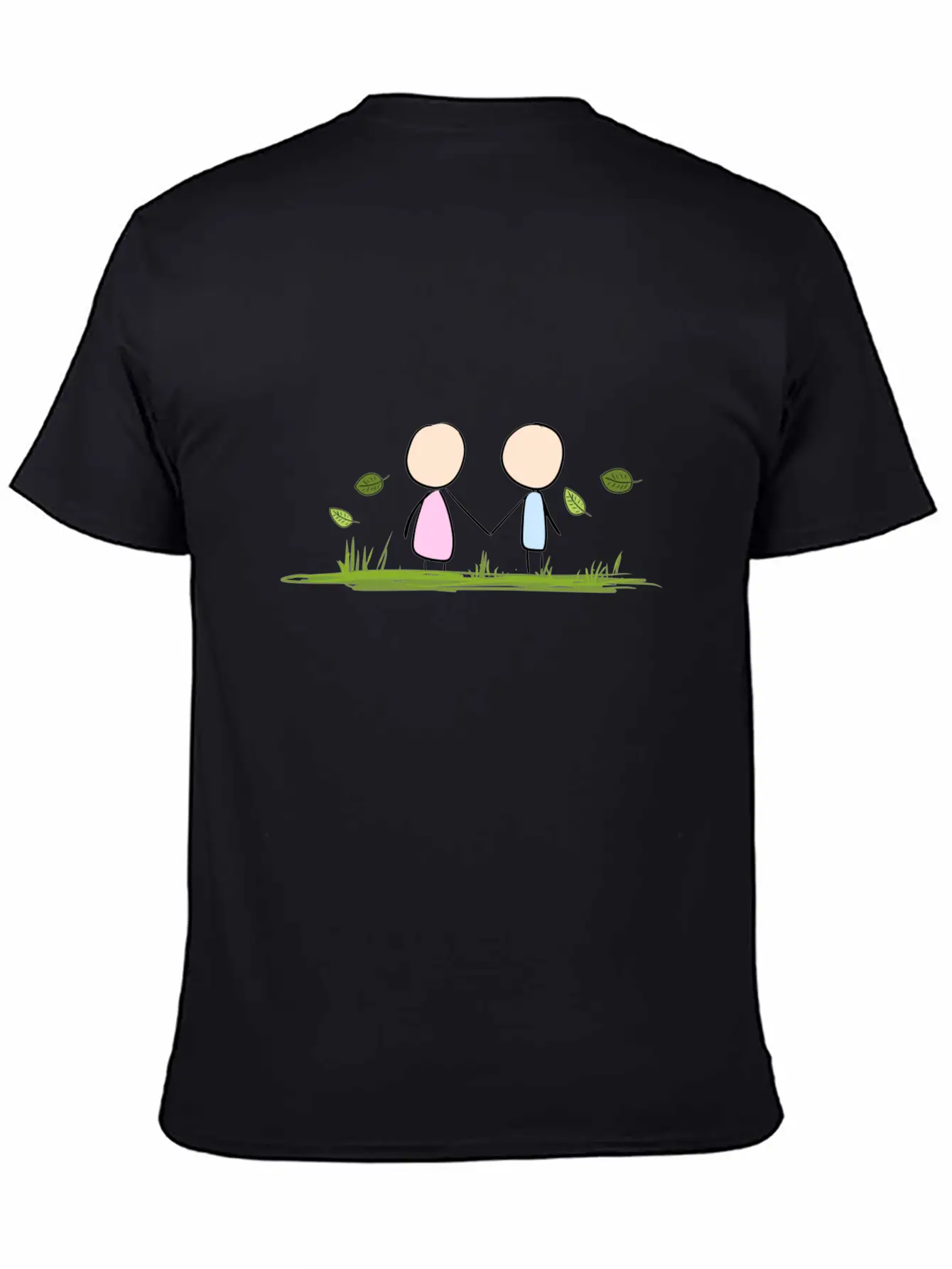 Lovers Wind Grass Couple Love Leaves Unisex Short Sleeve Soft Cotton T-Shirt – Casual Everyday Wear