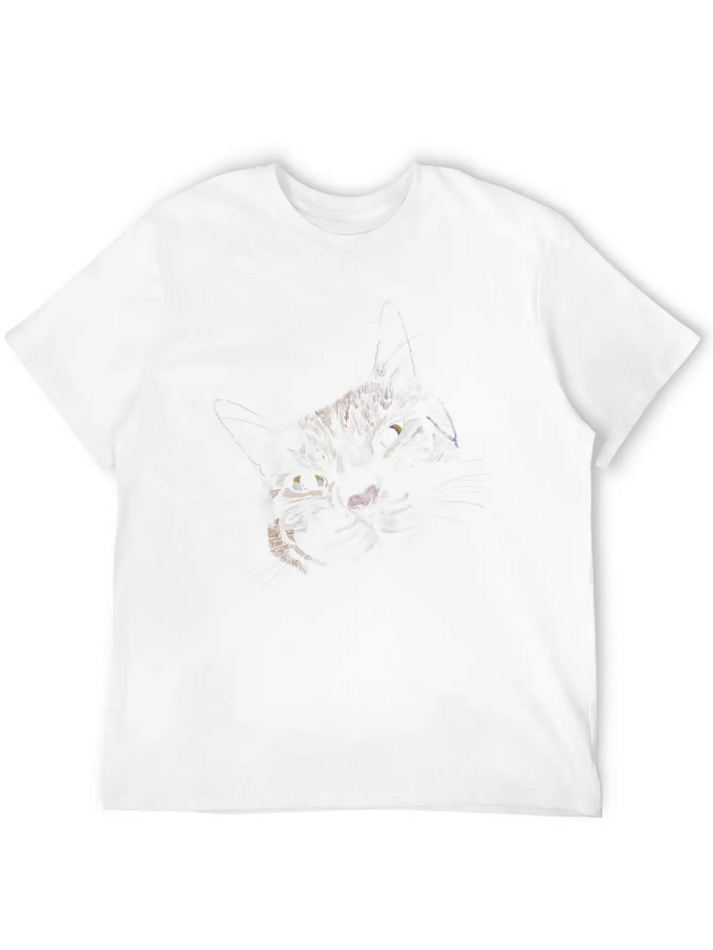 "Lovey Cat" Jamie's Hand-Drawn Cat Collection Breathable Graphic T-Shirt – Perfect For Casual Days