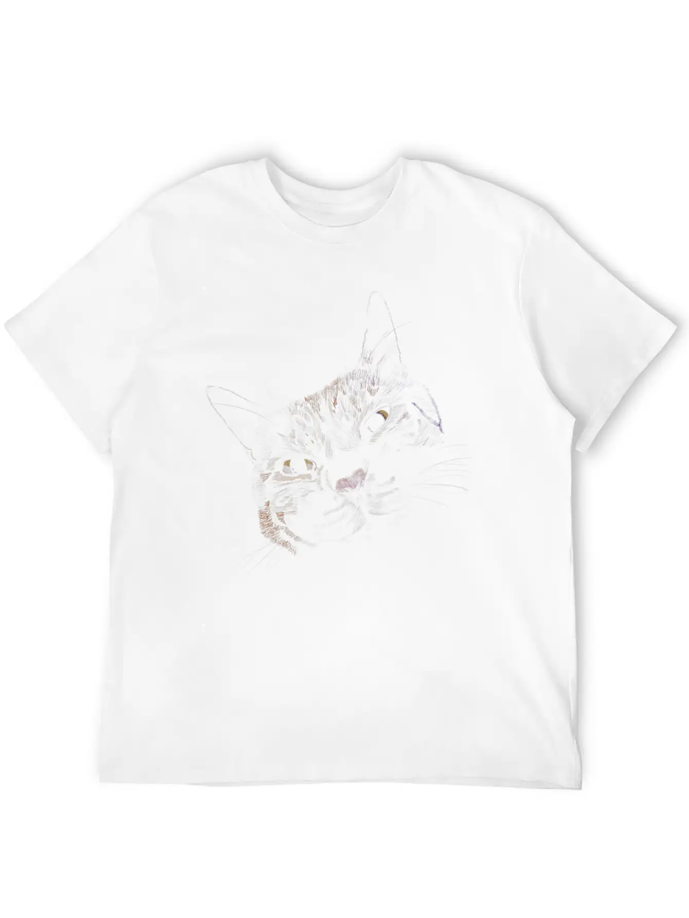 "Lovey Cat" Jamie's Hand-Drawn Cat Collection Breathable Graphic T-Shirt – Perfect For Casual Days