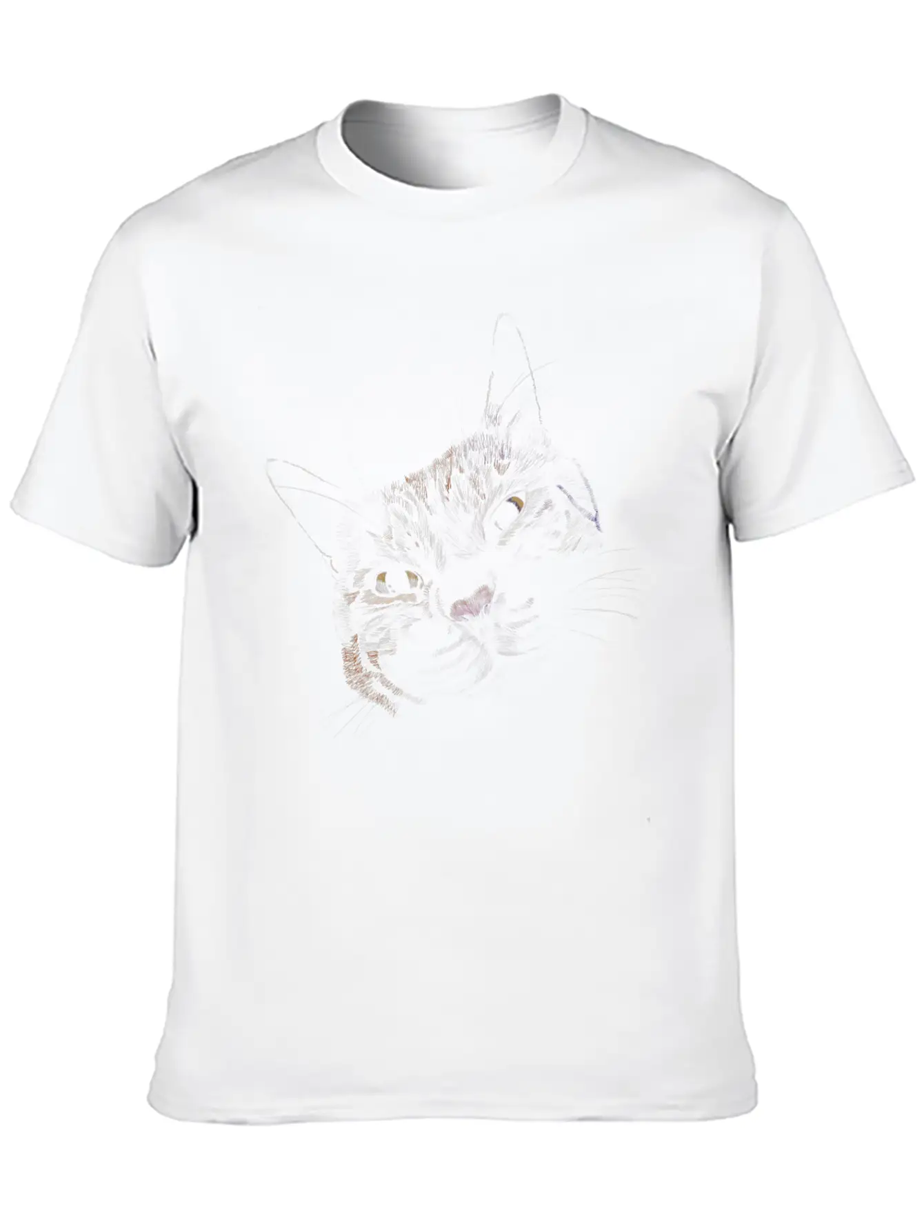 "Lovey Cat" Jamie's Hand-Drawn Cat Collection Breathable Graphic T-Shirt – Perfect For Casual Days