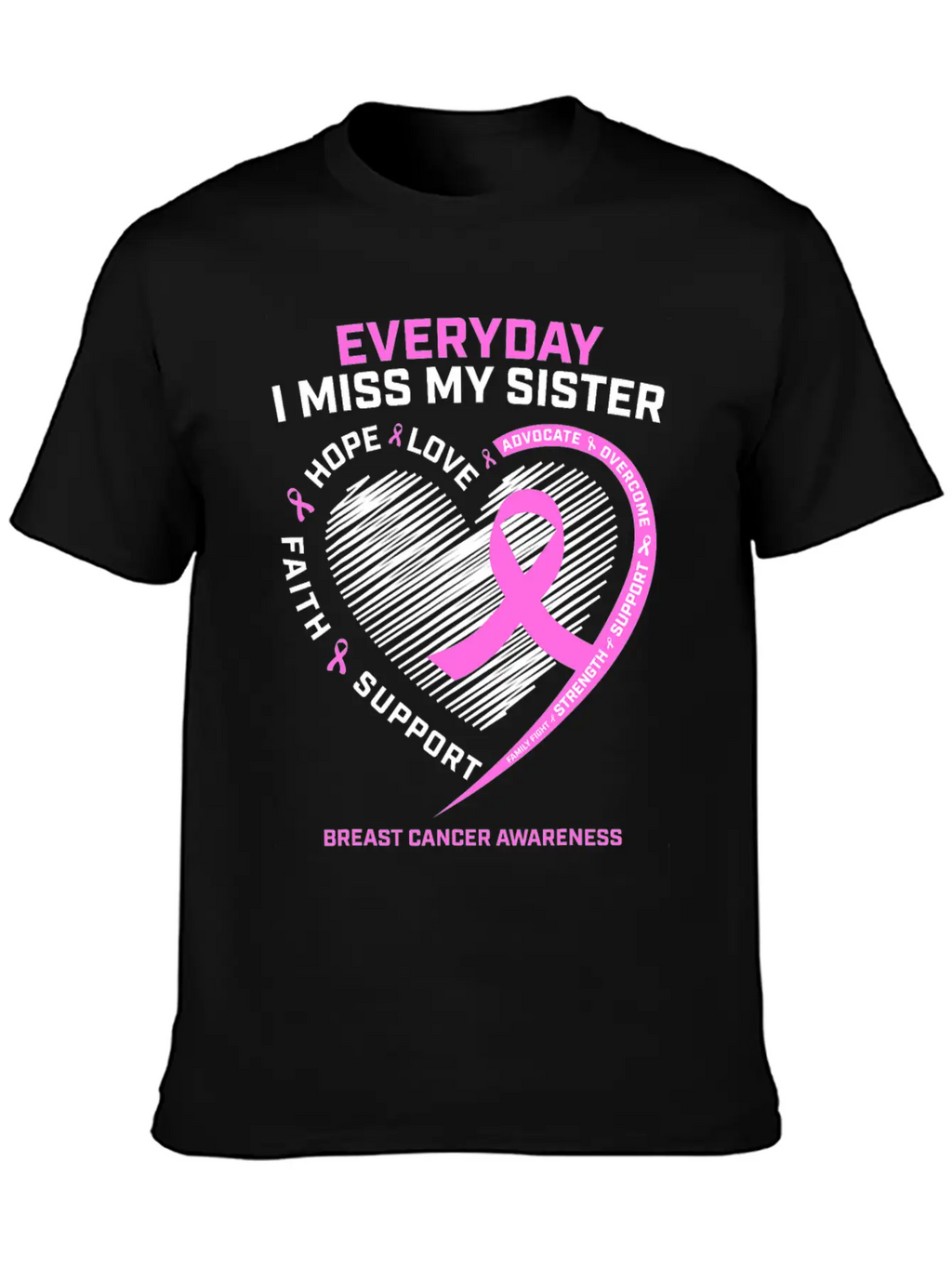 Loving Memory Tee Sister Breast Cancer Awareness Stylish Everyday T-Shirt – Unisex Basic Cotton Tee