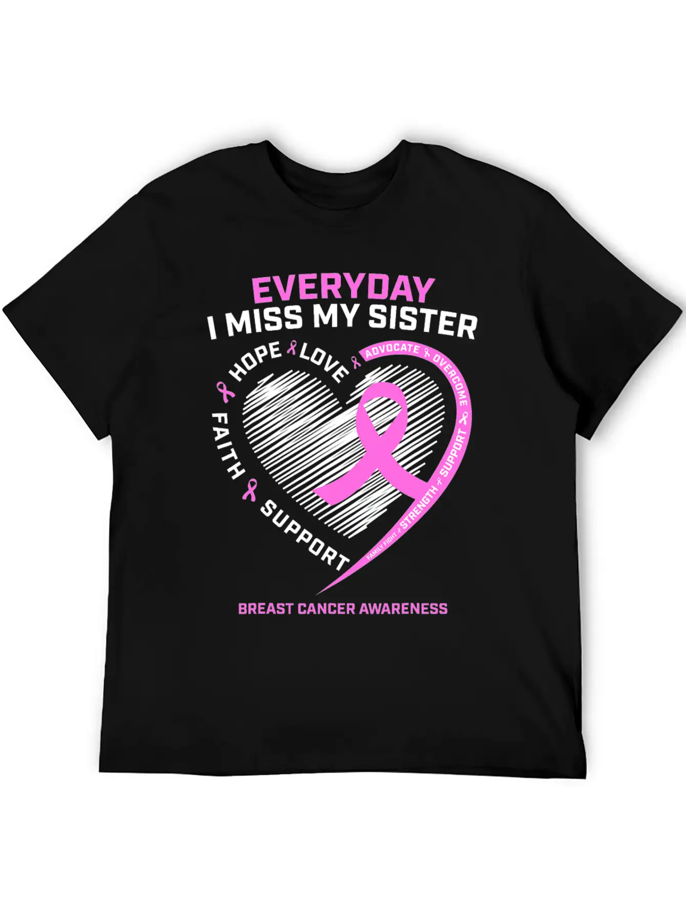 Loving Memory Tee Sister Breast Cancer Awareness Stylish Everyday T-Shirt – Unisex Basic Cotton Tee