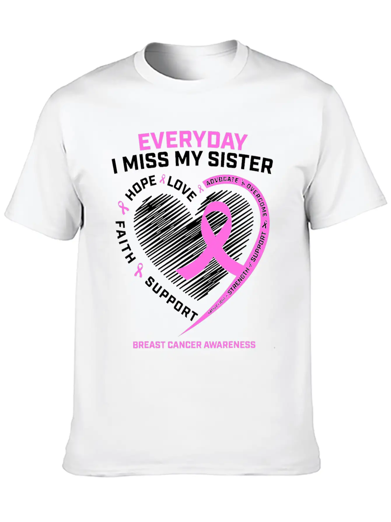 Loving Memory Tee Sister Breast Cancer Awareness Stylish Everyday T-Shirt – Unisex Basic Cotton Tee