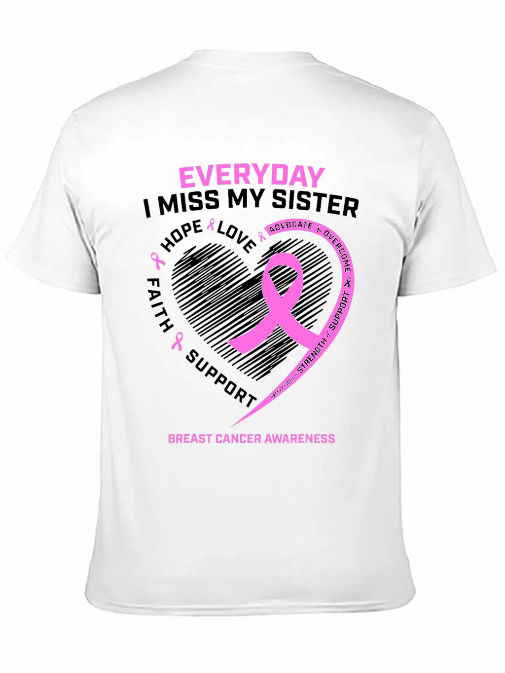Loving Memory Tee Sister Breast Cancer Awareness Stylish Everyday T-Shirt – Unisex Basic Cotton Tee