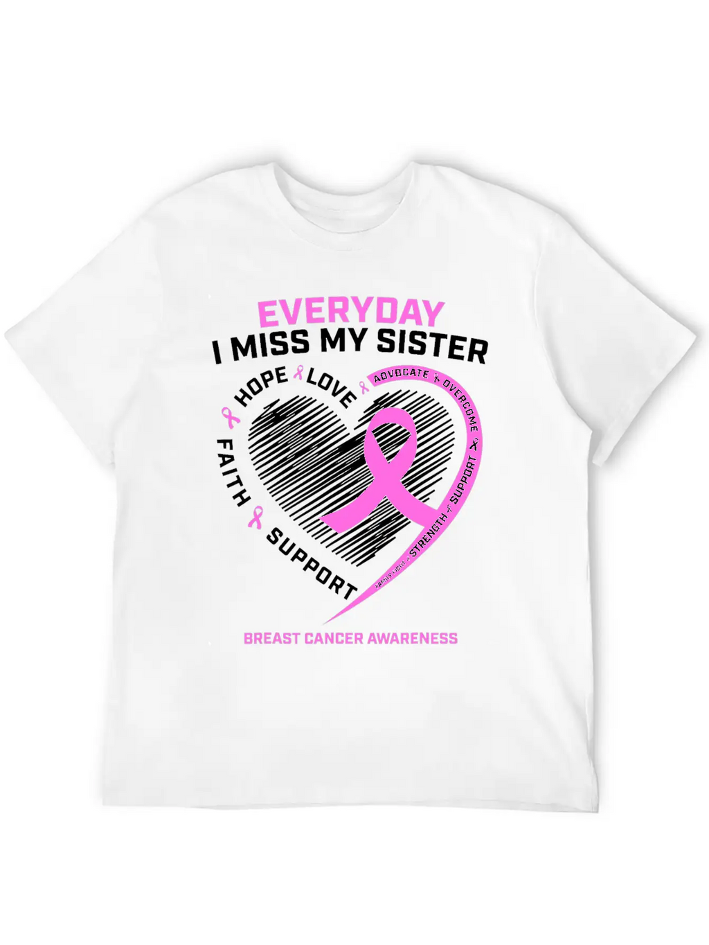 Loving Memory Tee Sister Breast Cancer Awareness Stylish Everyday T-Shirt – Unisex Basic Cotton Tee