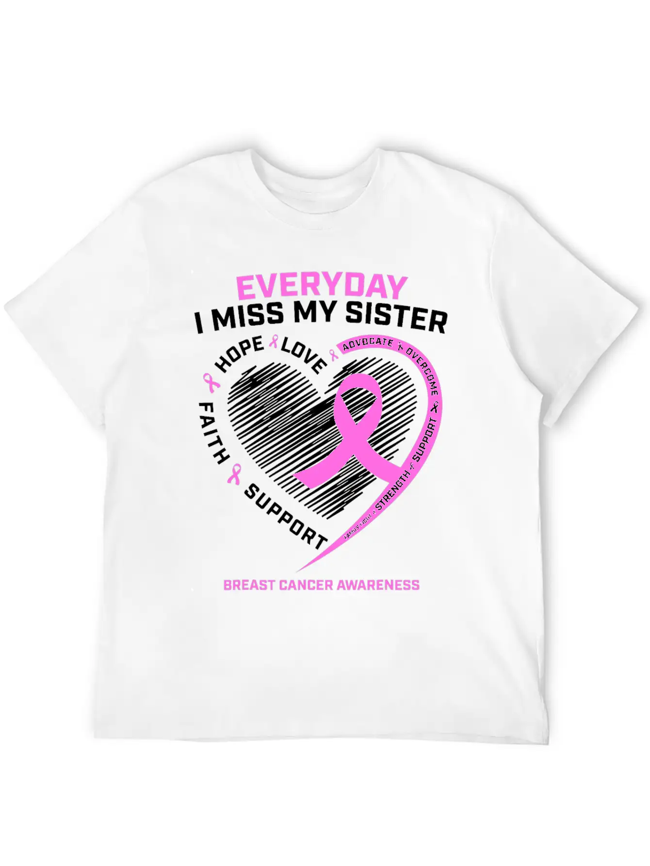 Loving Memory Tee Sister Breast Cancer Awareness Stylish Everyday T-Shirt – Unisex Basic Cotton Tee