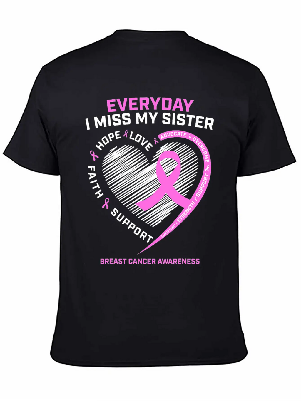 Loving Memory Tee Sister Breast Cancer Awareness Stylish Everyday T-Shirt – Unisex Basic Cotton Tee