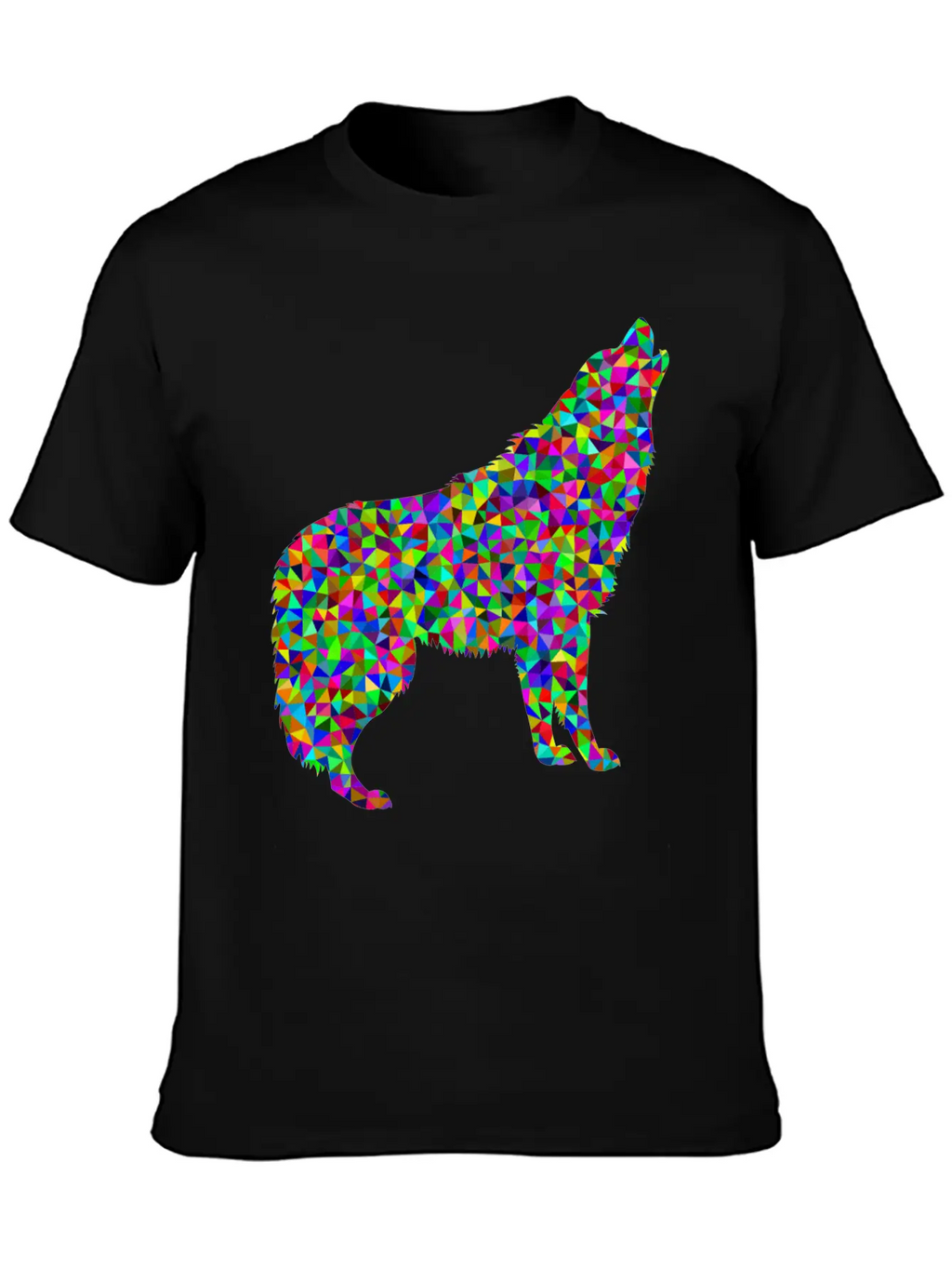 Low Poly Prismatic Howling Wolf Unisex Casual T-Shirt – Clean Design For Daily Comfort