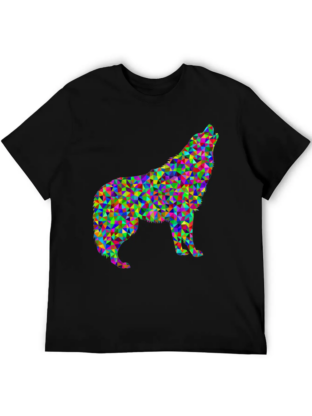 Low Poly Prismatic Howling Wolf Unisex Casual T-Shirt – Clean Design For Daily Comfort