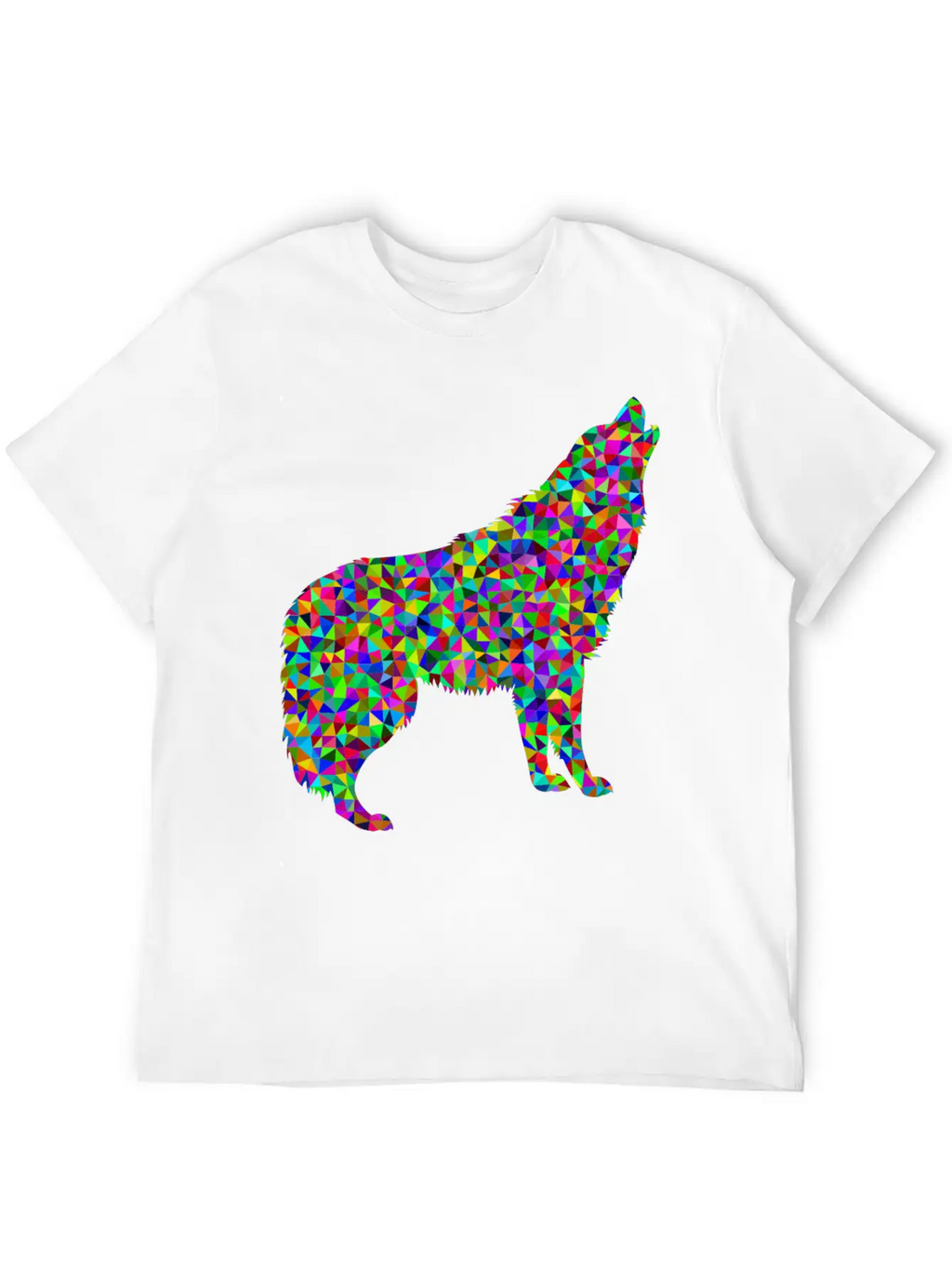 Low Poly Prismatic Howling Wolf Unisex Casual T-Shirt – Clean Design For Daily Comfort