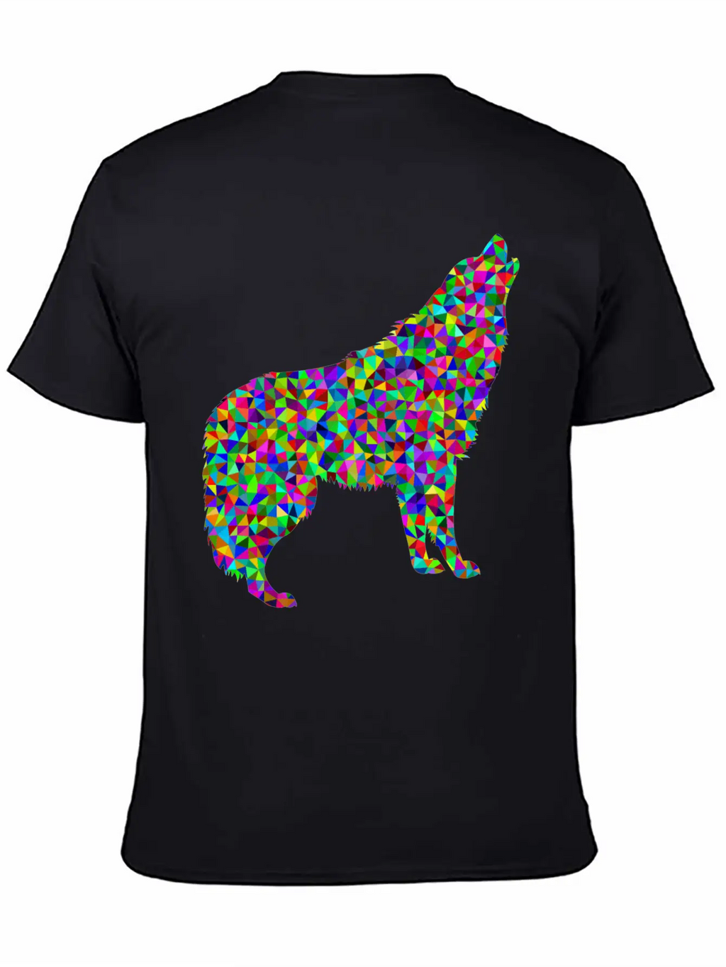 Low Poly Prismatic Howling Wolf Unisex Casual T-Shirt – Clean Design For Daily Comfort
