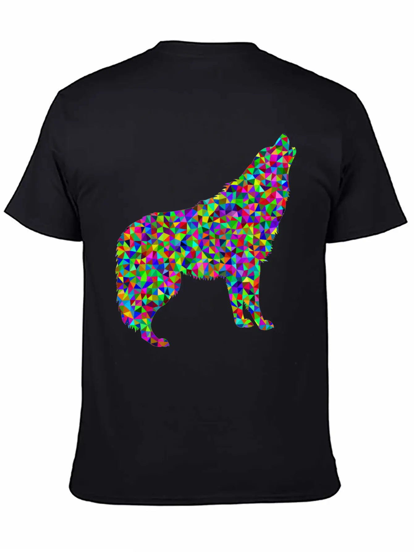 Low Poly Prismatic Howling Wolf Unisex Casual T-Shirt – Clean Design For Daily Comfort
