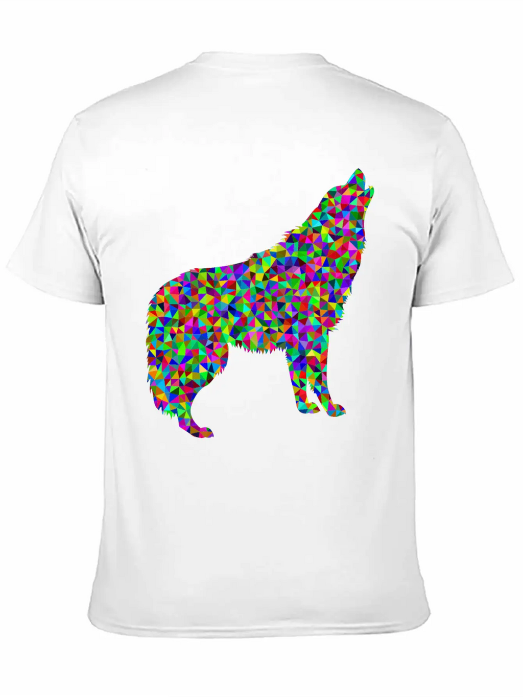 Low Poly Prismatic Howling Wolf Unisex Casual T-Shirt – Clean Design For Daily Comfort