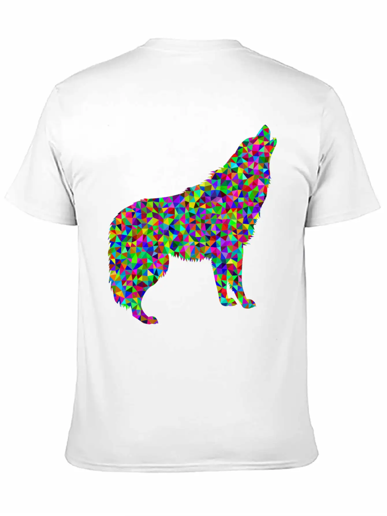 Low Poly Prismatic Howling Wolf Unisex Casual T-Shirt – Clean Design For Daily Comfort