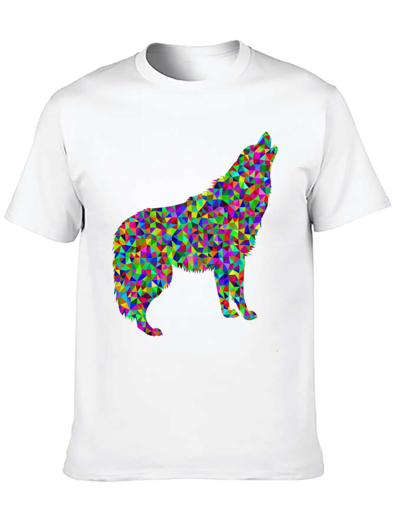 Low Poly Prismatic Howling Wolf Unisex Casual T-Shirt – Clean Design For Daily Comfort