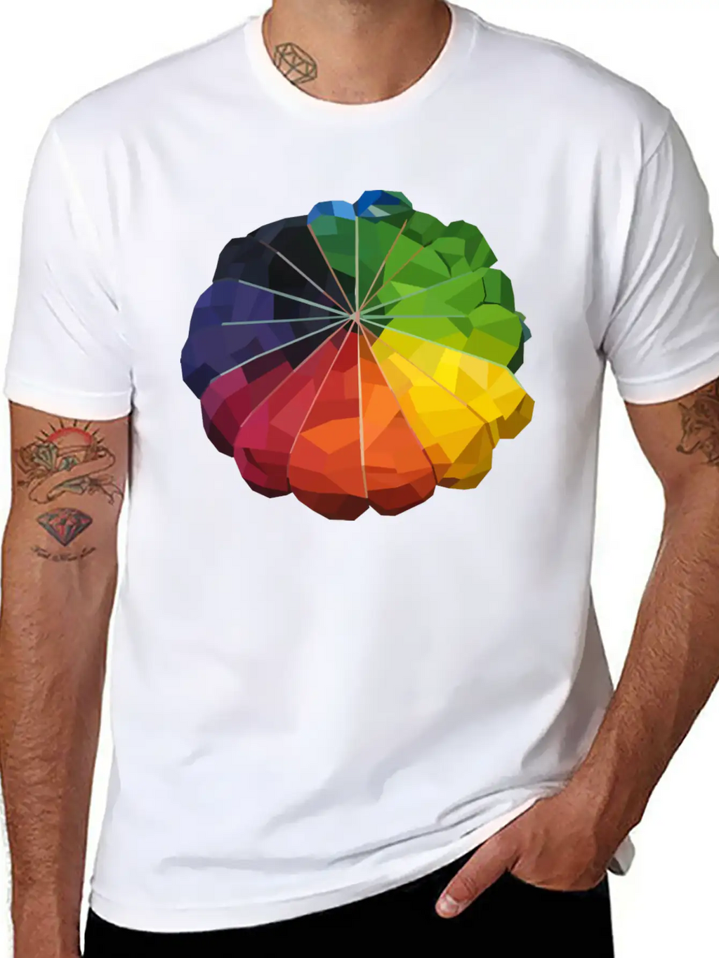 Low Poly Tie Dye Unisex Casual T-Shirt – Clean Design For Daily Comfort