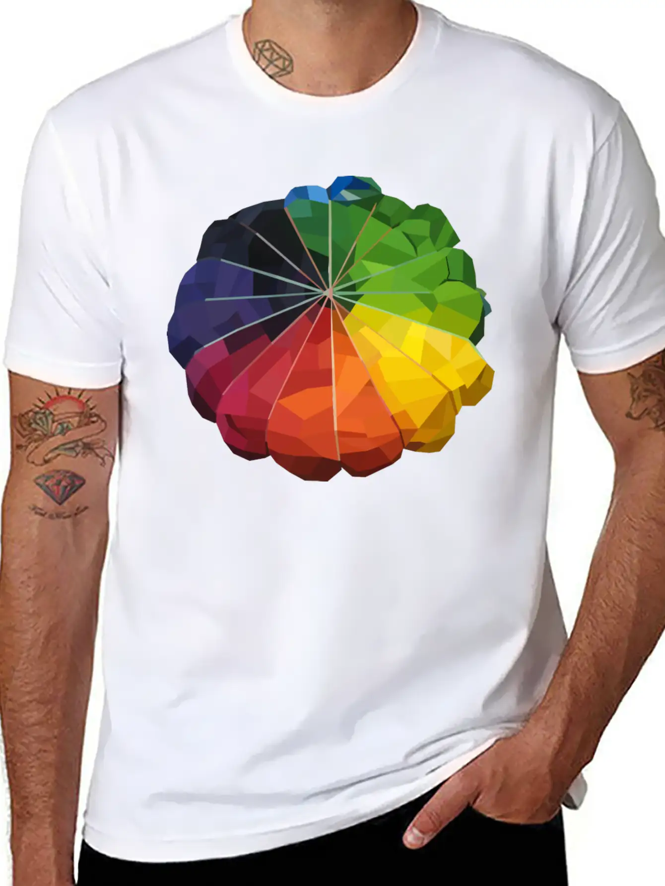 Low Poly Tie Dye Unisex Casual T-Shirt – Clean Design For Daily Comfort