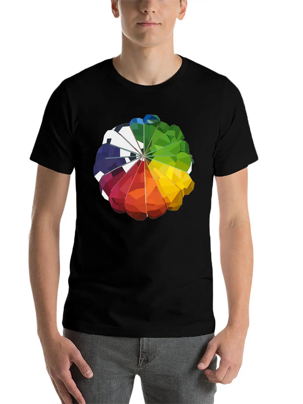 Low Poly Tie Dye Unisex Casual T-Shirt – Clean Design For Daily Comfort
