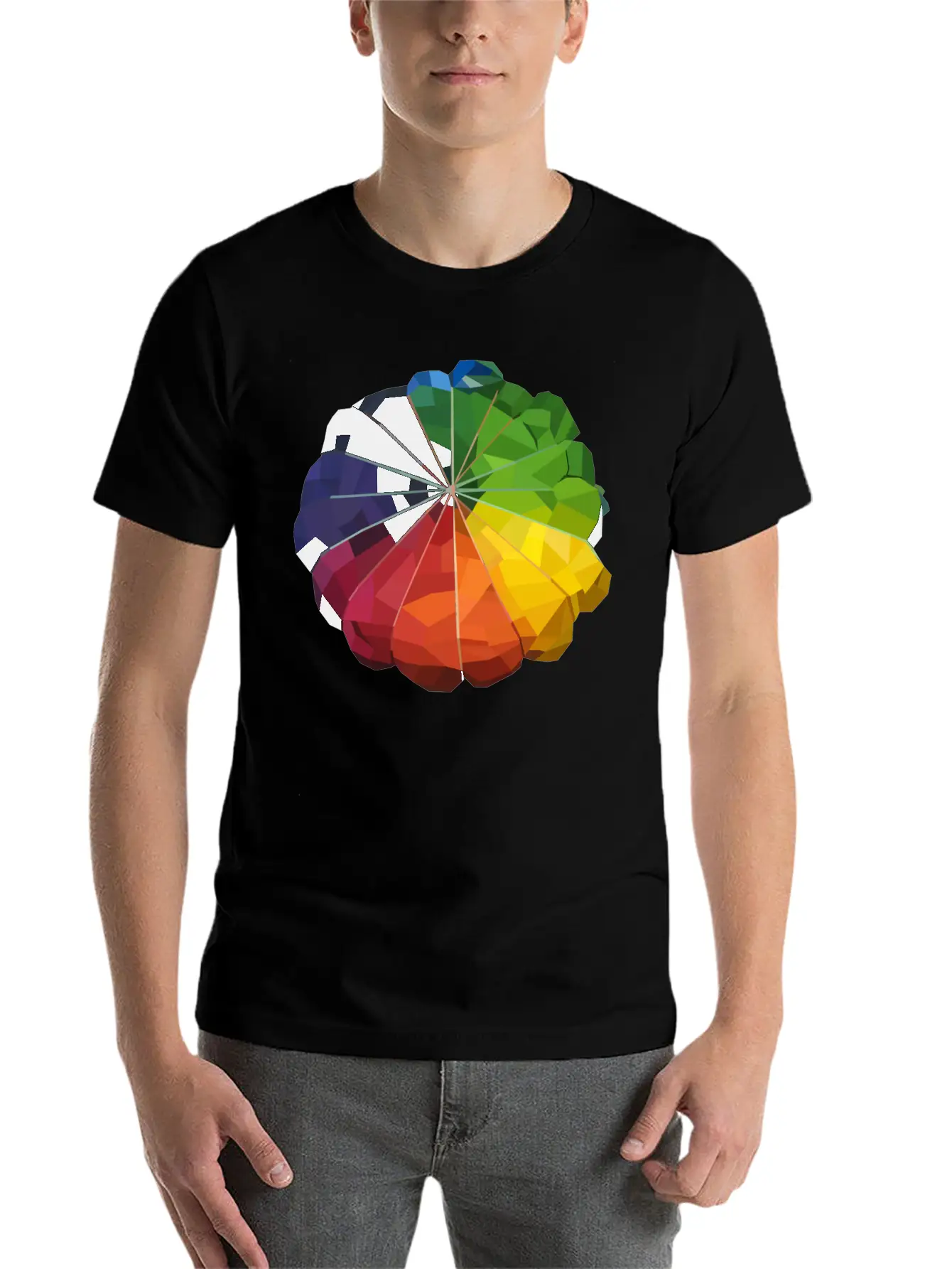 Low Poly Tie Dye Unisex Casual T-Shirt – Clean Design For Daily Comfort