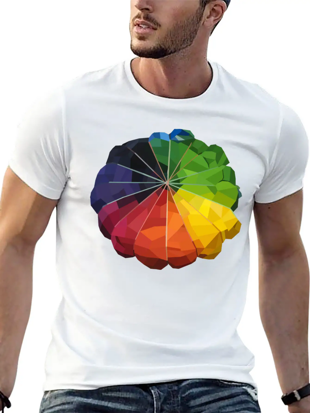 Low Poly Tie Dye Unisex Casual T-Shirt – Clean Design For Daily Comfort