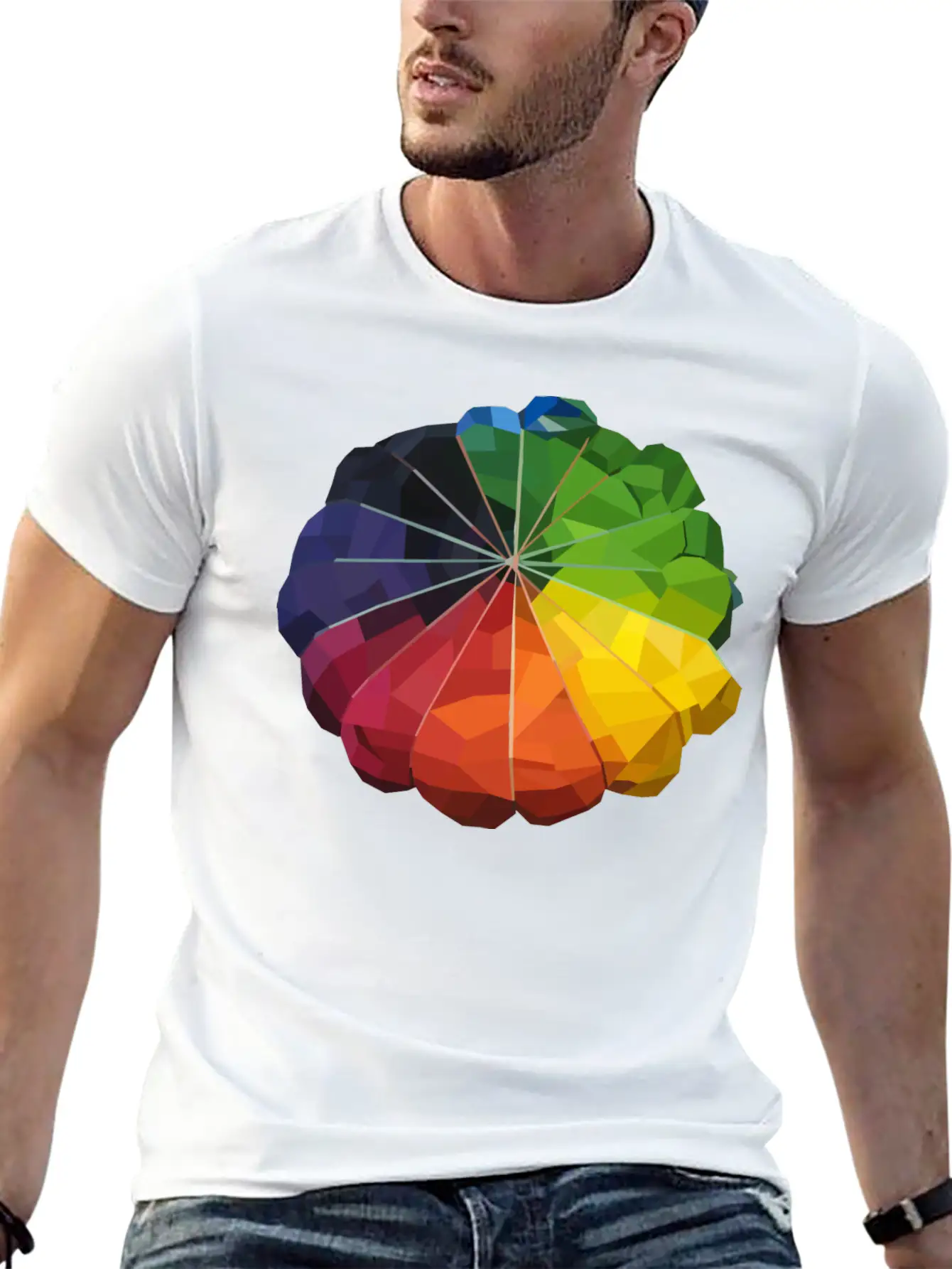 Low Poly Tie Dye Unisex Casual T-Shirt – Clean Design For Daily Comfort