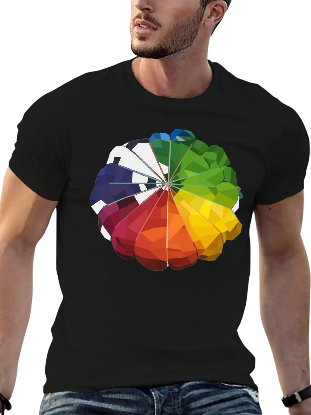 Low Poly Tie Dye Unisex Casual T-Shirt – Clean Design For Daily Comfort