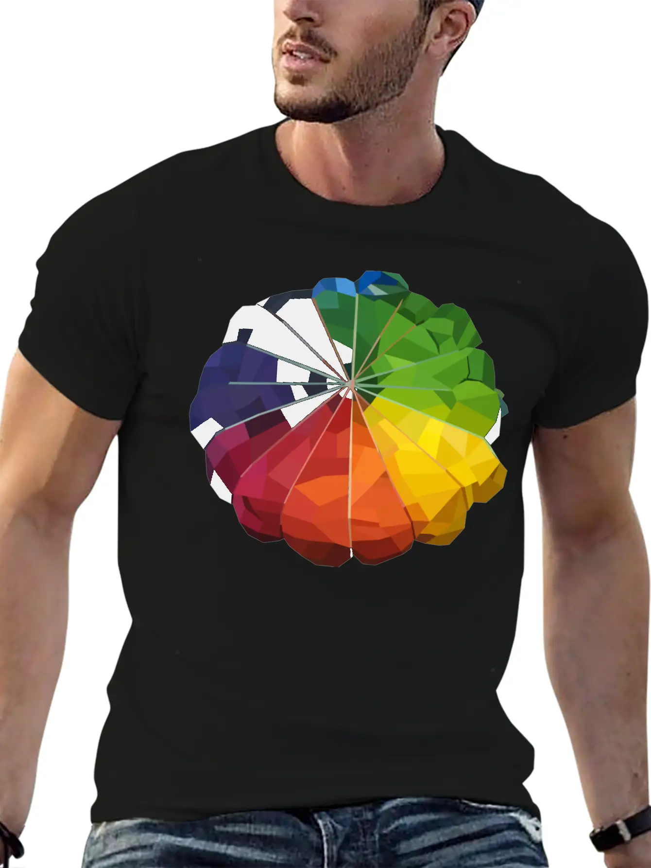 Low Poly Tie Dye Unisex Casual T-Shirt – Clean Design For Daily Comfort