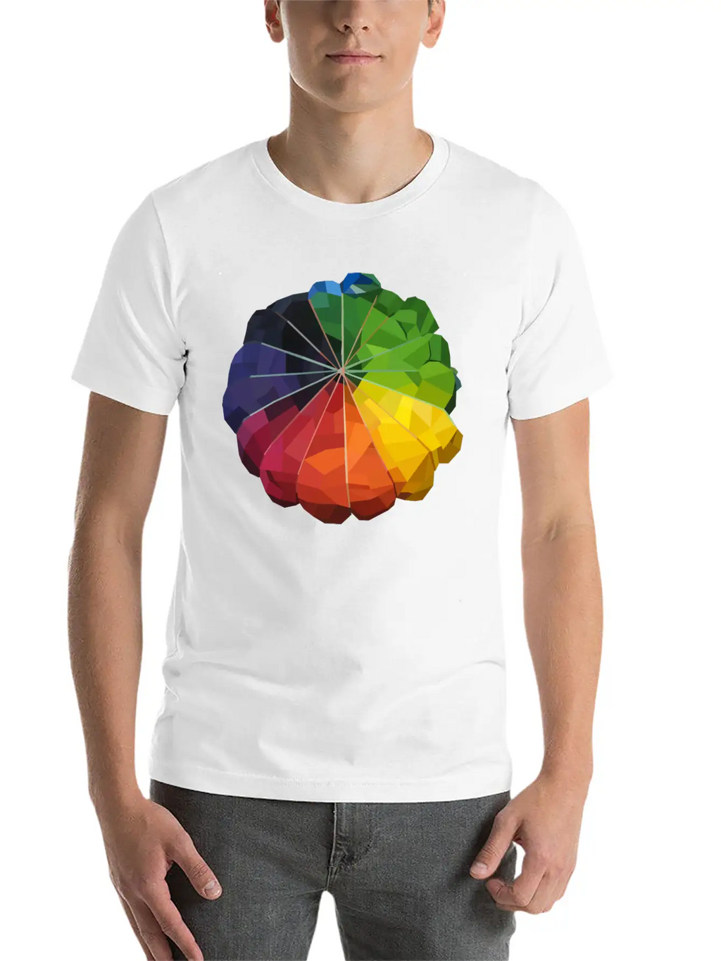 Low Poly Tie Dye Unisex Casual T-Shirt – Clean Design For Daily Comfort