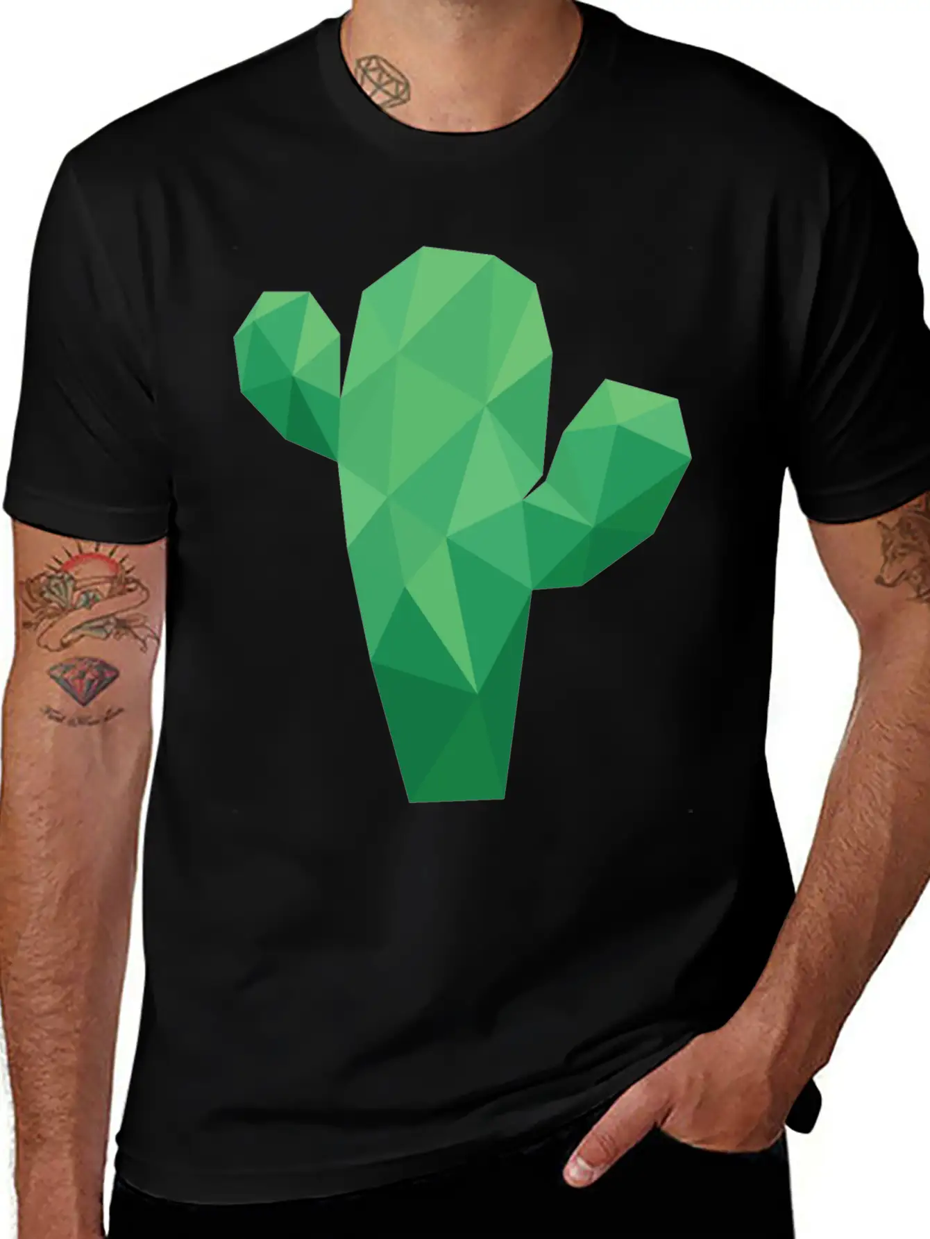 Lowpoly Cactus Stylish Everyday T-Shirt – Unisex Basic Cotton Tee