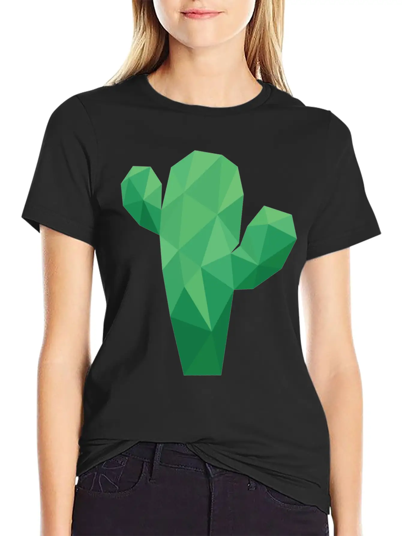 Lowpoly Cactus Stylish Everyday T-Shirt – Unisex Basic Cotton Tee