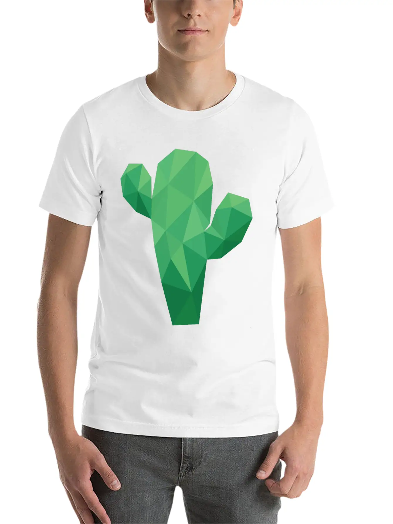 Lowpoly Cactus Stylish Everyday T-Shirt – Unisex Basic Cotton Tee