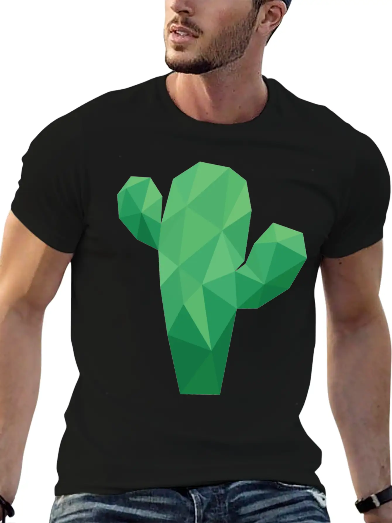 Lowpoly Cactus Stylish Everyday T-Shirt – Unisex Basic Cotton Tee
