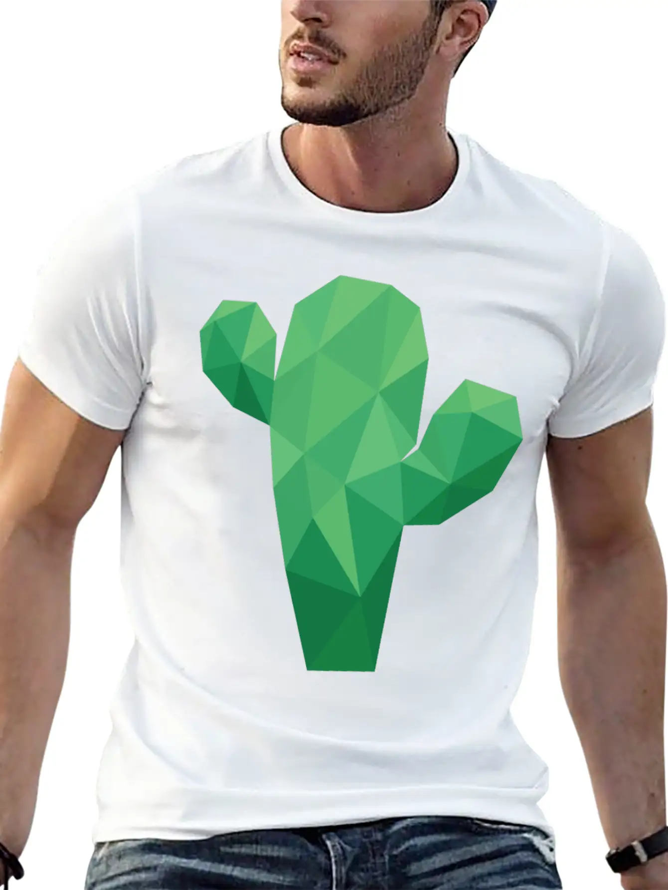 Lowpoly Cactus Stylish Everyday T-Shirt – Unisex Basic Cotton Tee