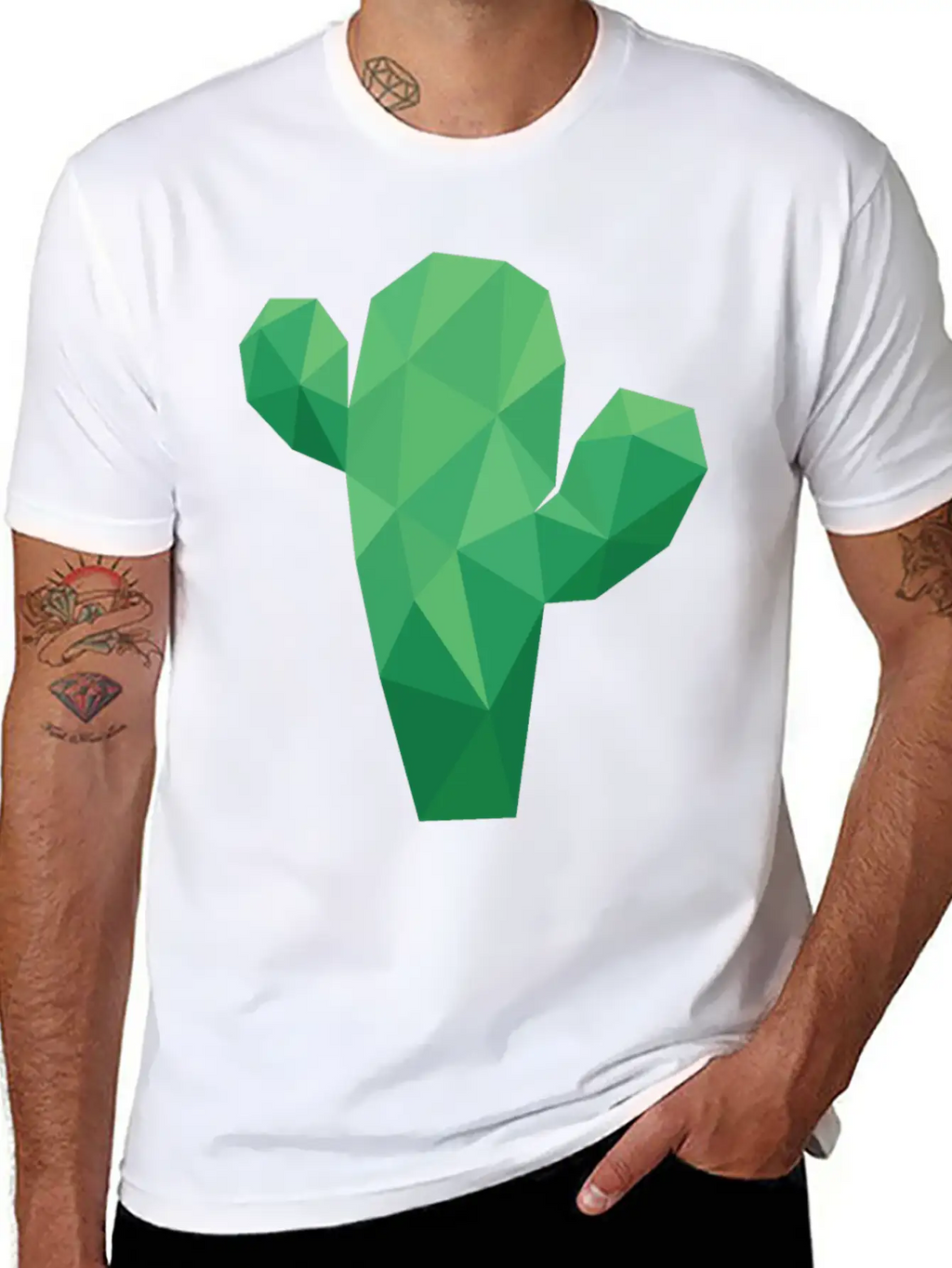Lowpoly Cactus Stylish Everyday T-Shirt – Unisex Basic Cotton Tee