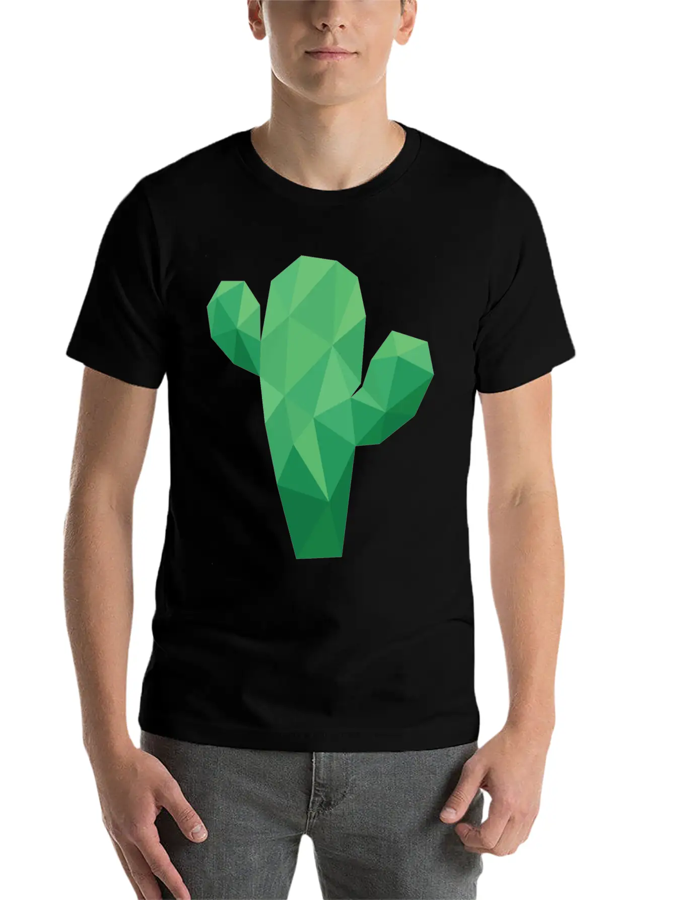 Lowpoly Cactus Stylish Everyday T-Shirt – Unisex Basic Cotton Tee