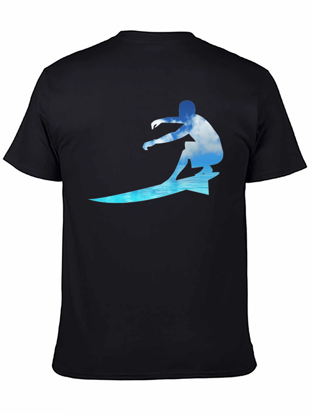 Surfing Cloud Graphic Black T-Shirt