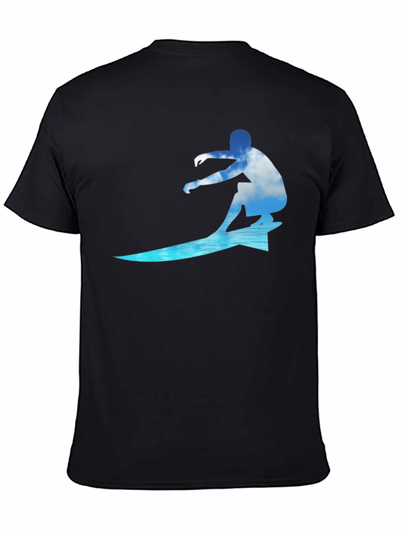 Surfing Cloud Graphic Black T-Shirt