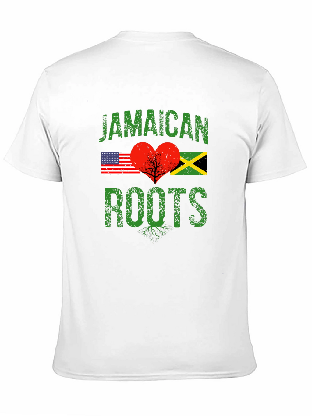 Jamaican Roots USA Flag Heart T-Shirt