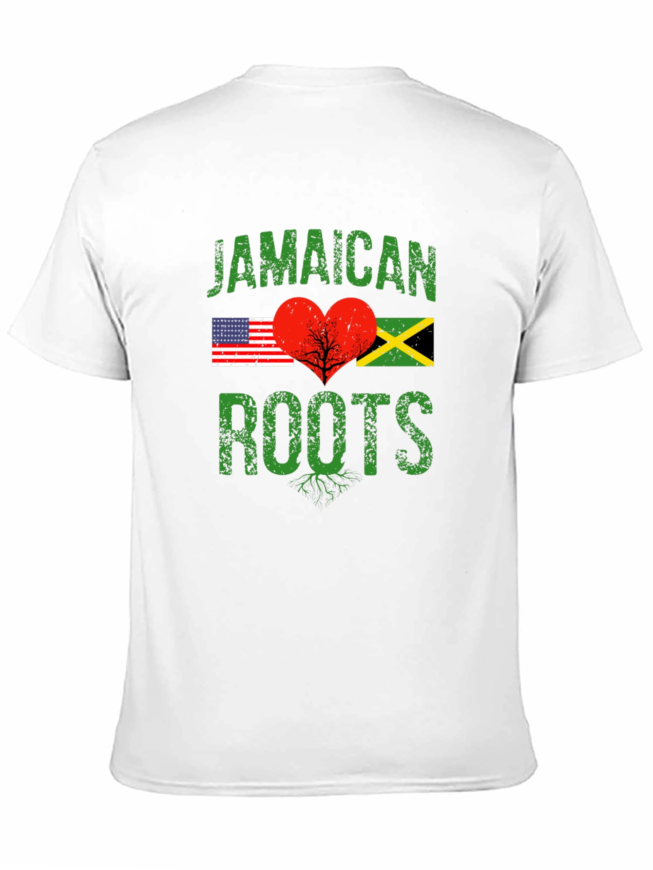 Jamaican Roots USA Flag Heart T-Shirt