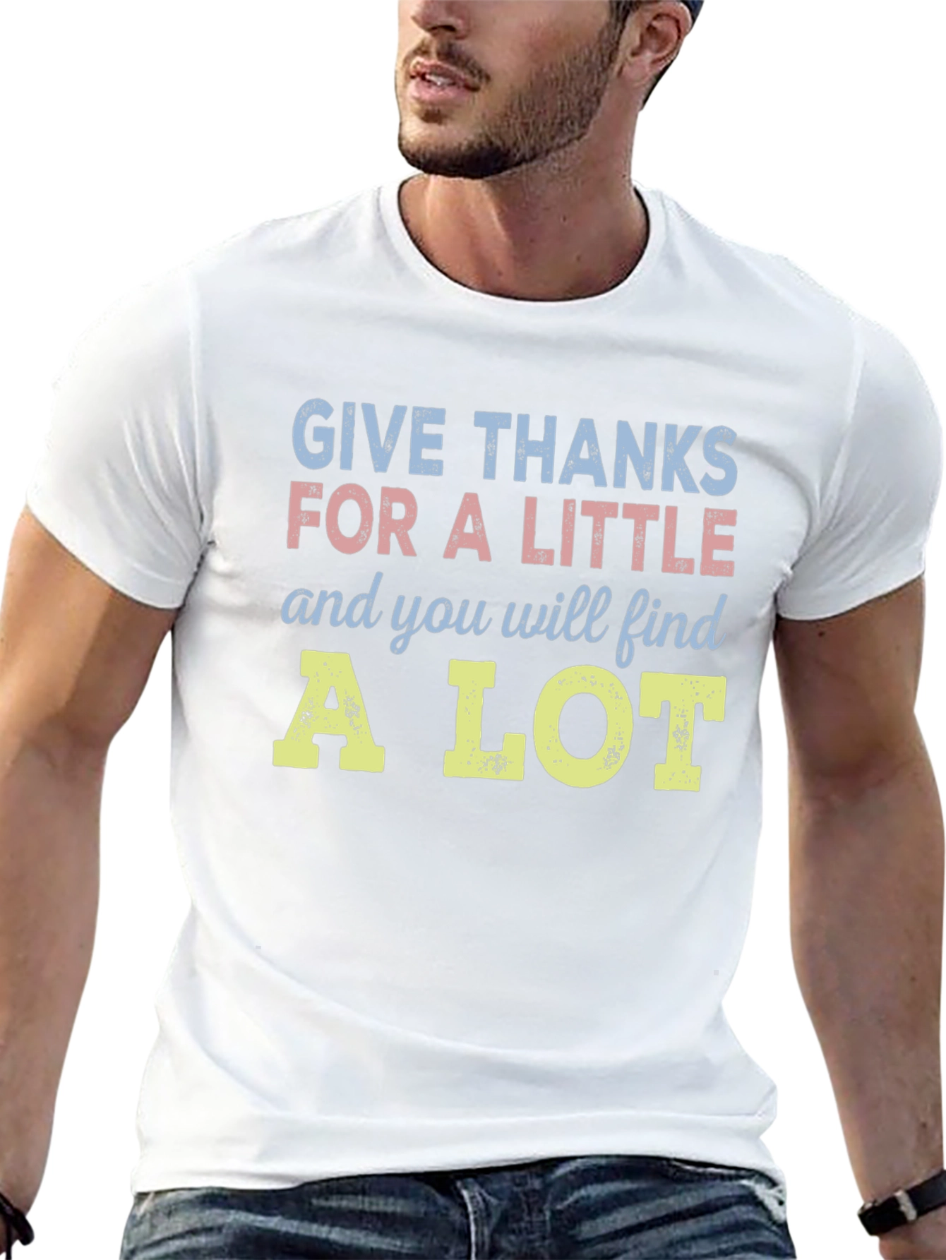 Give Thanks Graphic Tee - Positive Message T-Shirt