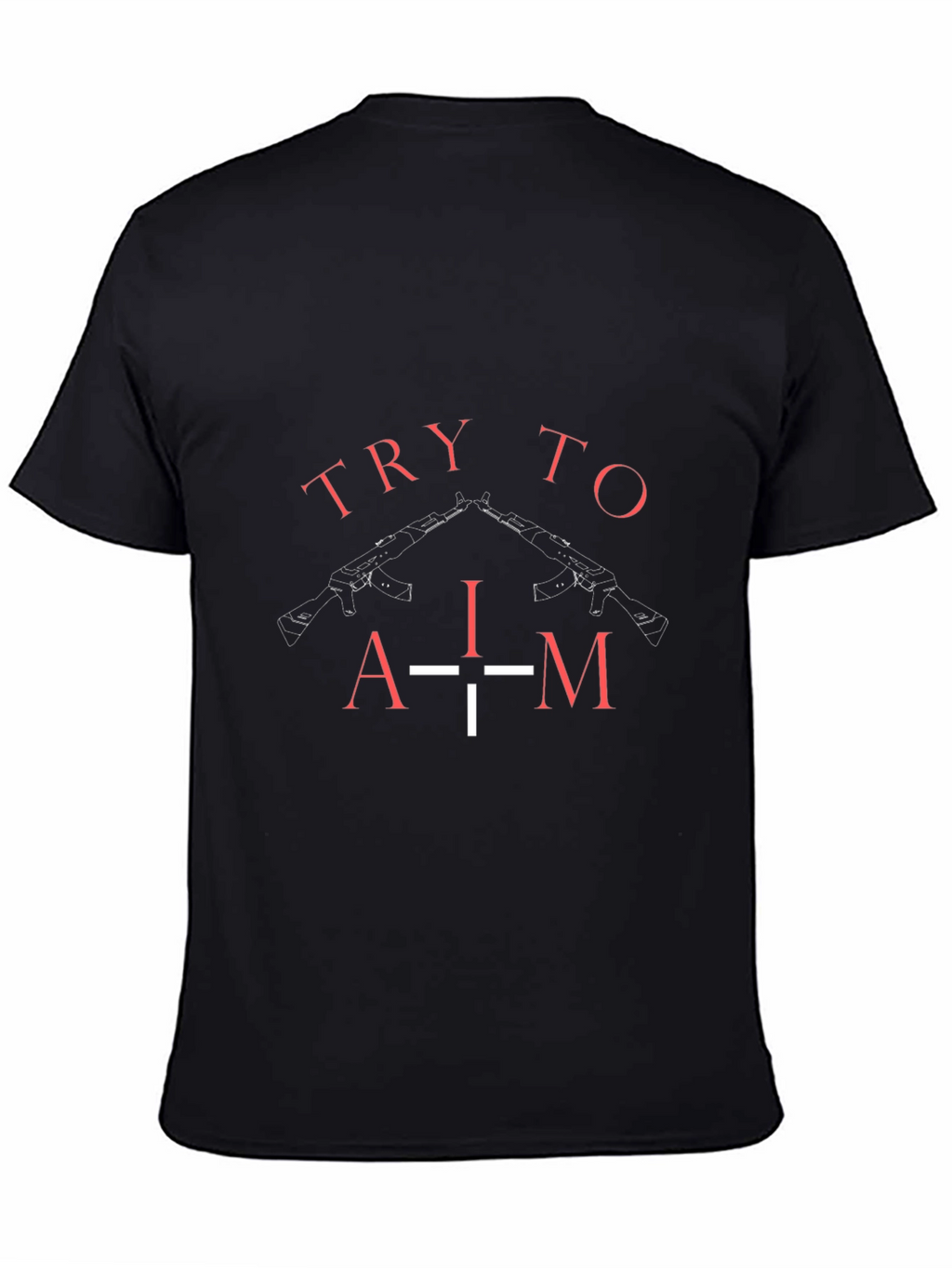 Try To Aim Graphic Tee - Black