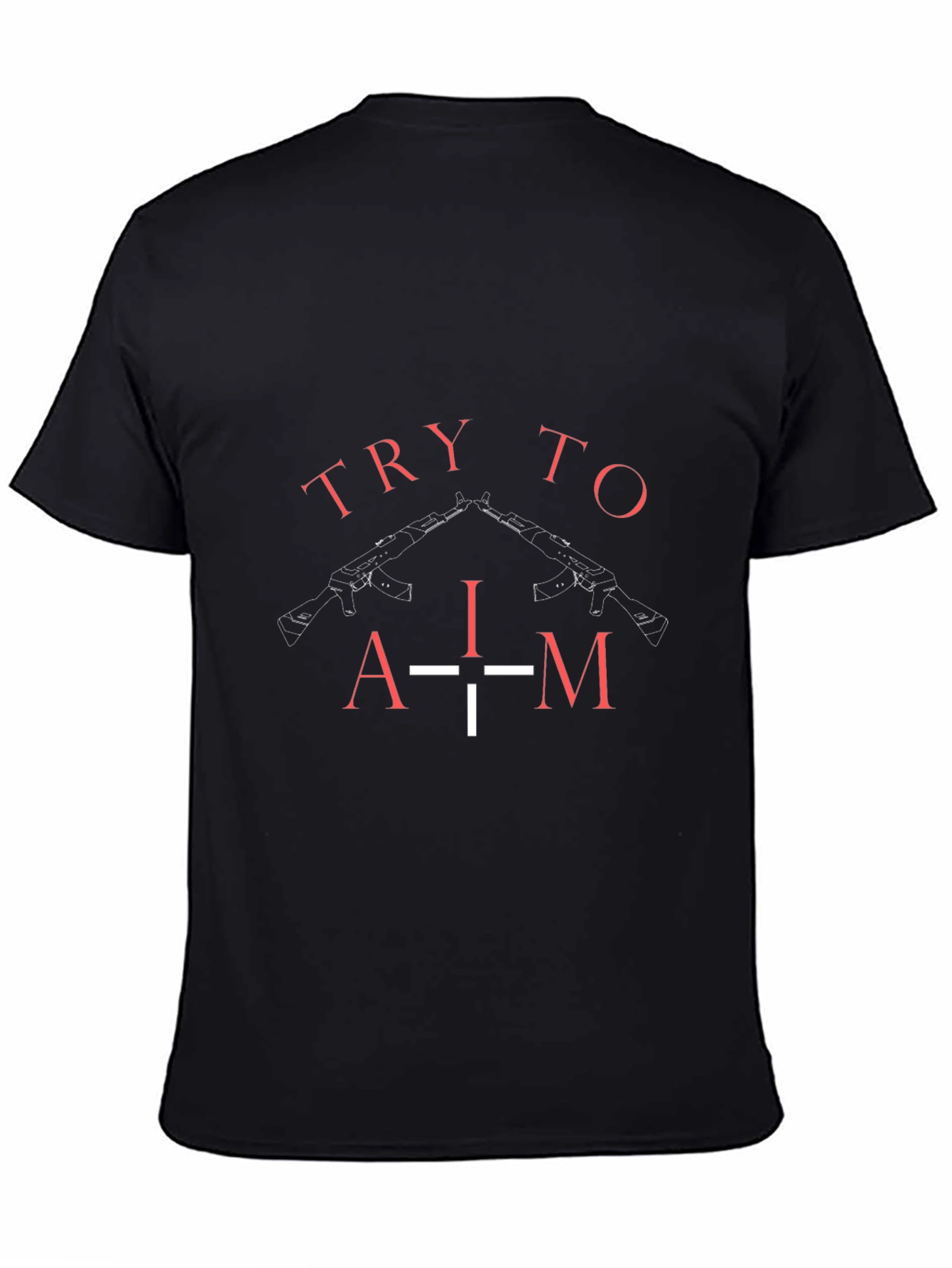 Try To Aim Graphic Tee - Black