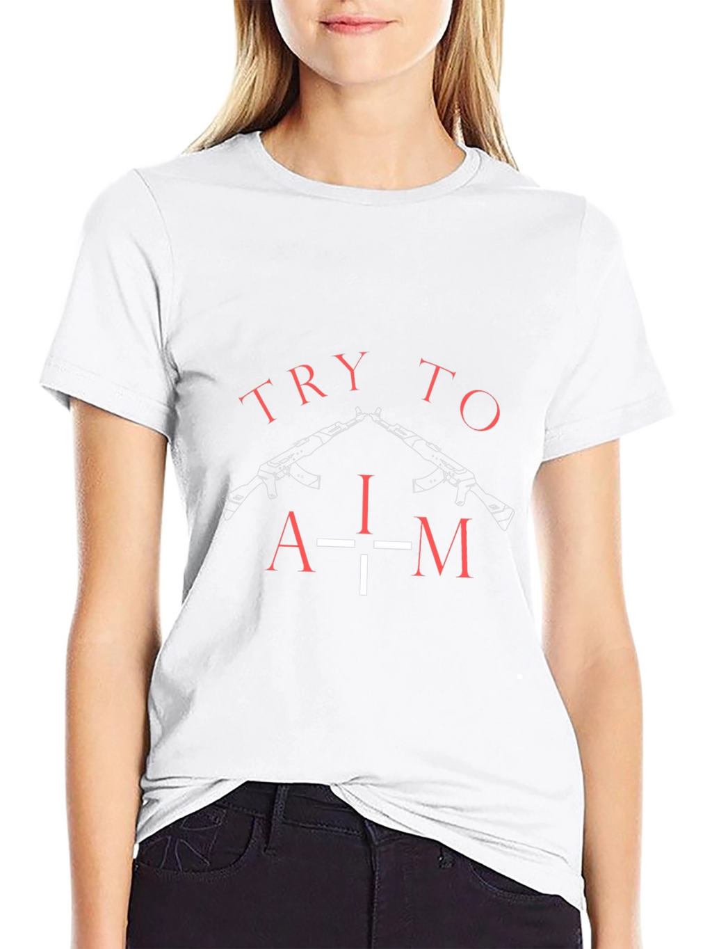 Try To Aim Graphic Tee - Black